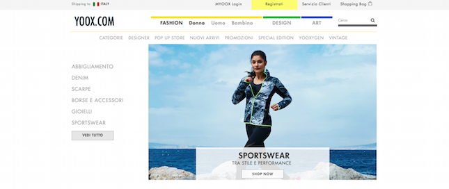 Sito abbigliamento yoox online