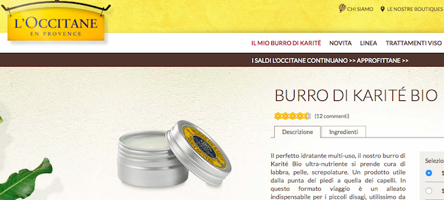 L' Occitane burro di karite bio