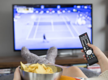 tv e partita di tennis