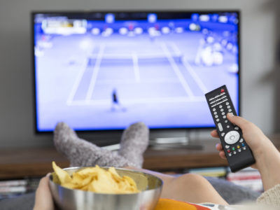 tv e partita di tennis